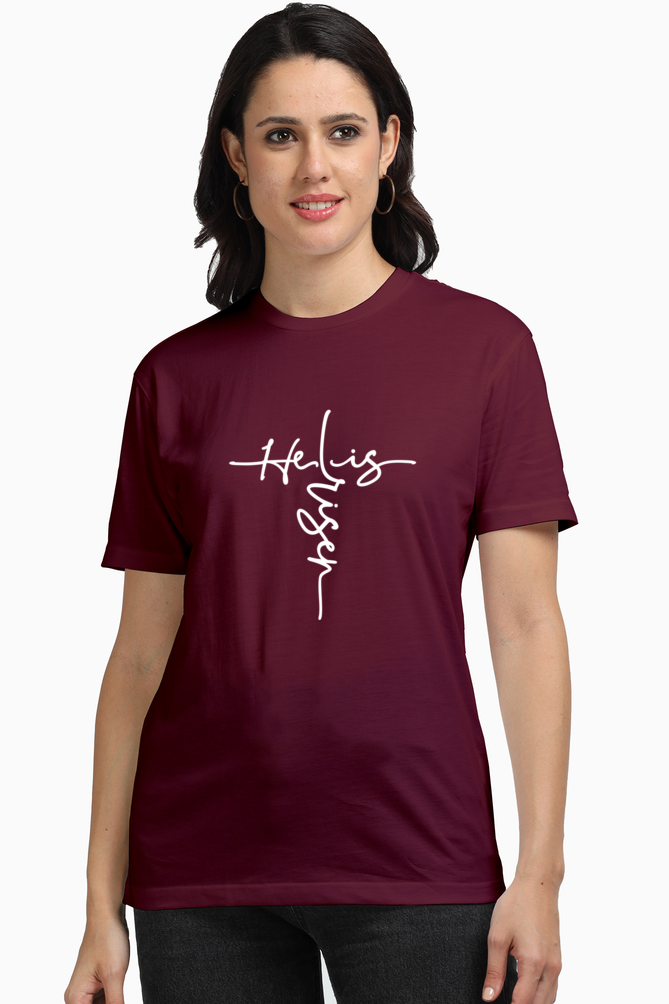 He Is Risen - Christian Faith Inspirational Women Round Neck, Short-Sleeve Tee