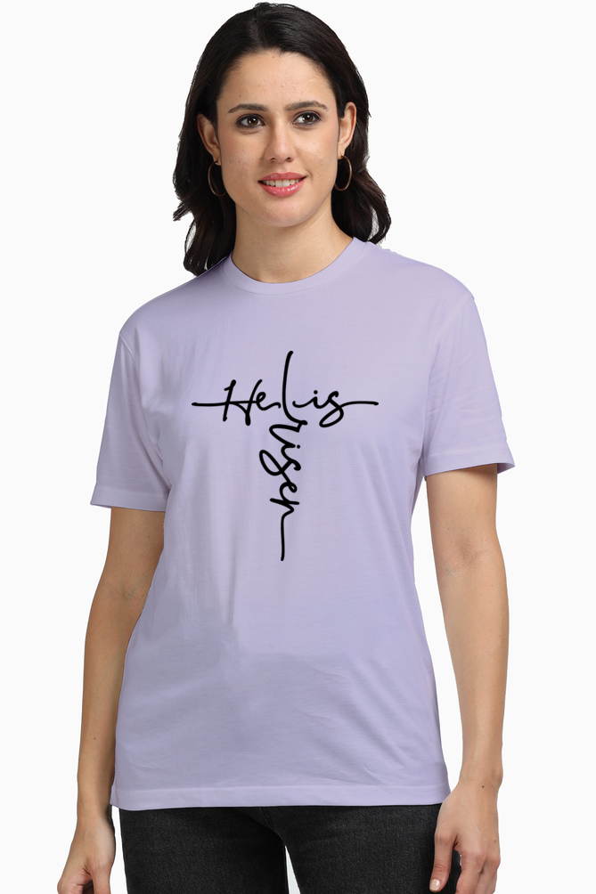 He Is Risen - Christian Faith Inspirational Women Round Neck, Short-Sleeve Tee