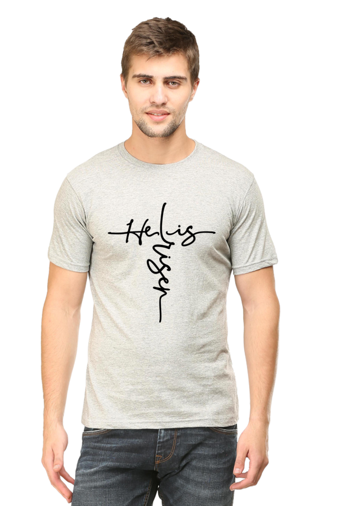 He Is Risen : Christian Faith Inspirational Men Round Neck, Short-Sleeve TShirt