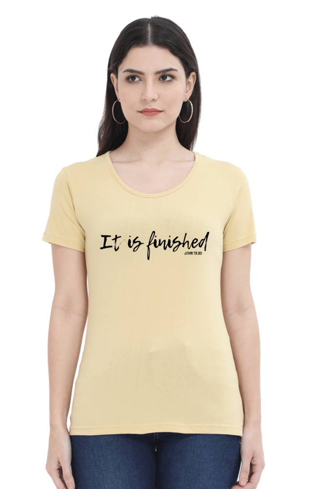 It is finished - Christian Faith Inspirational Women Round Neck, Short-Sleeve TShirt