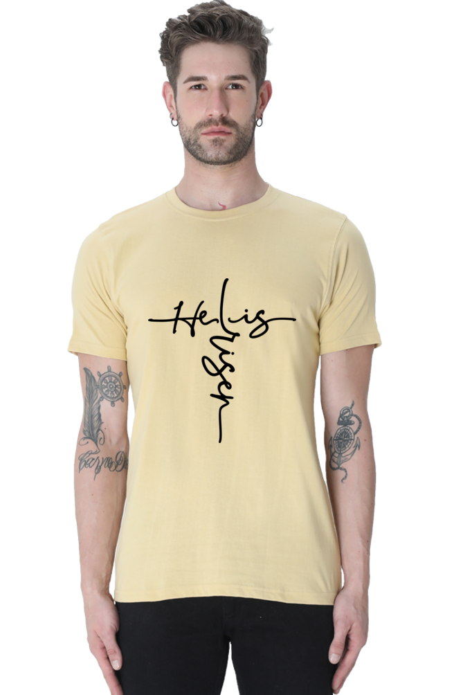 He Is Risen : Christian Faith Inspirational Men Round Neck, Short-Sleeve TShirt