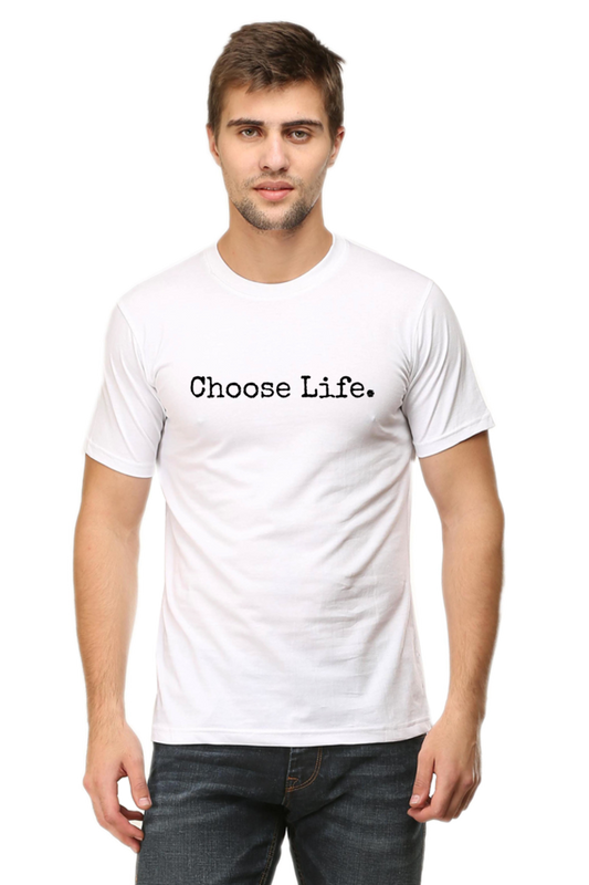 Choose Life: Christian Faith Inspirational Men Round Neck, Short-Sleeve Tee