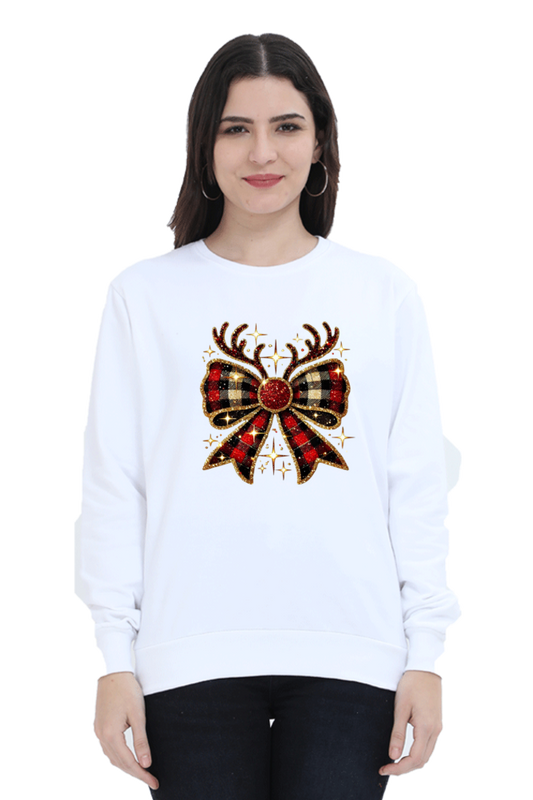 Reindeer Bow - Christmas Themed Unisex Sweatshirt