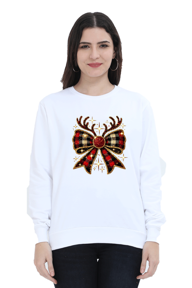 Reindeer Bow - Christmas Themed Unisex Sweatshirt