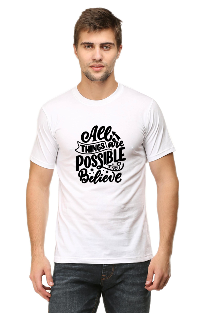 All things are possible : Christian Faith Inspirational Men Round Neck, Short-Sleeve Tee