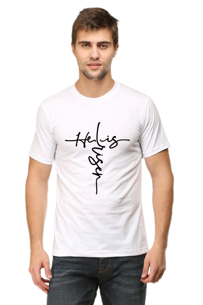 He Is Risen : Christian Faith Inspirational Men Round Neck, Short-Sleeve TShirt