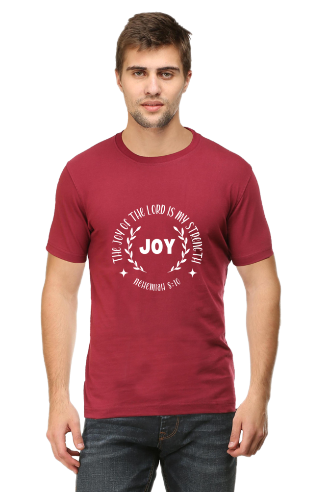 Joy of the Lord Is My Strength : Christian Faith Inspirational Men Round Neck, Short-Sleeve Tee