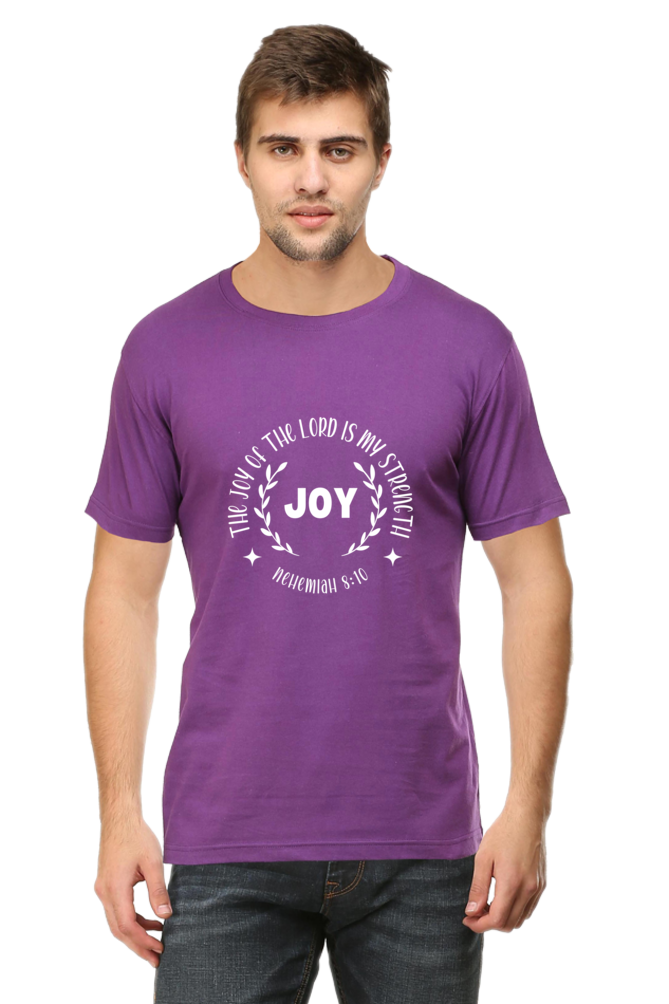 Joy of the Lord Is My Strength : Christian Faith Inspirational Men Round Neck, Short-Sleeve Tee