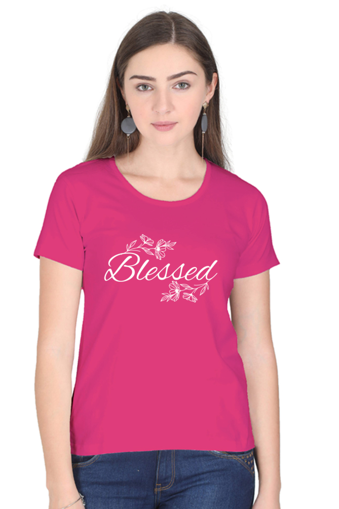 Blessed - Christian Faith Inspirational Women Round Neck, Short-Sleeve Tee