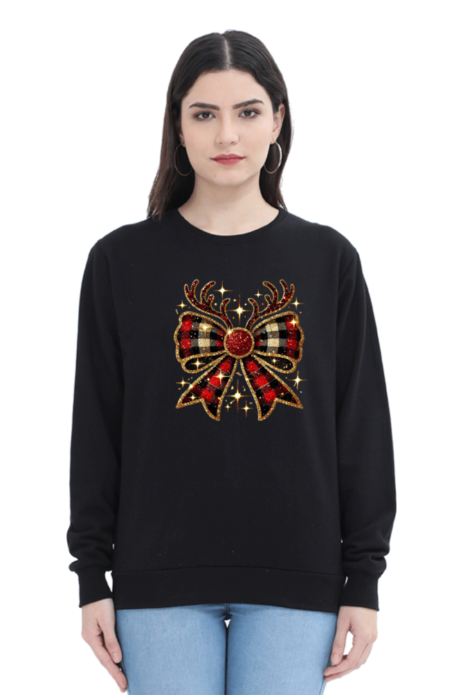 Reindeer Bow - Christmas Themed Unisex Sweatshirt