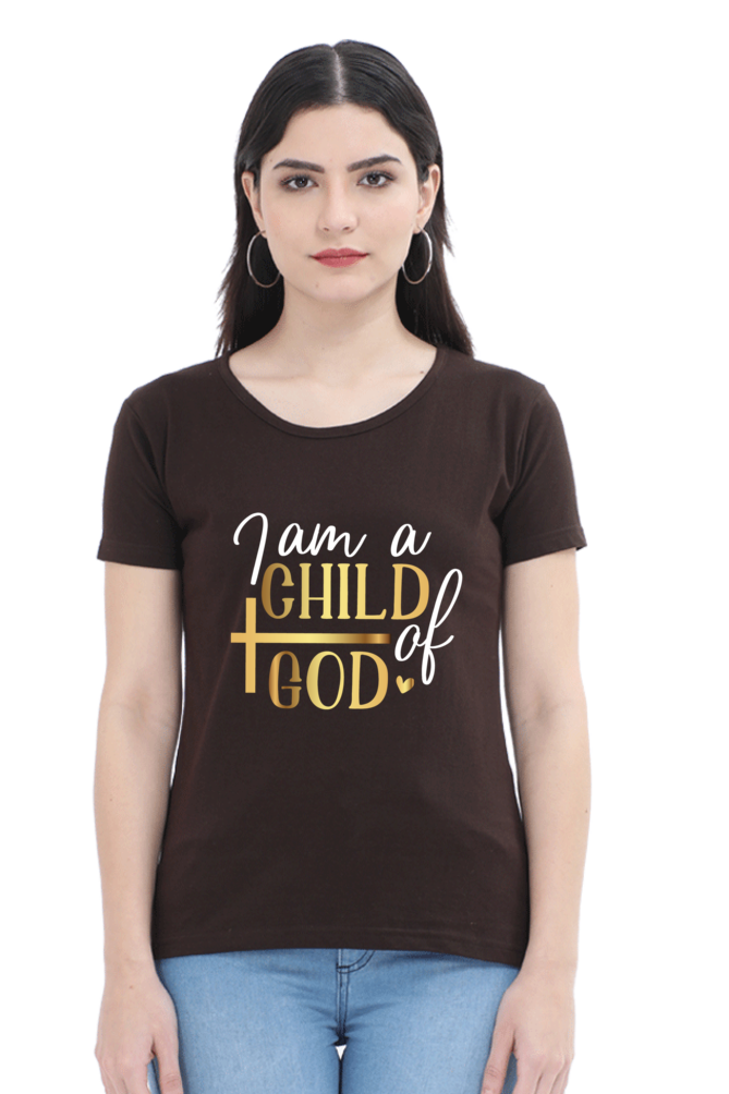 I am A Child Of God - Christian Faith Inspirational Women Round Neck, Short-Sleeve Tee