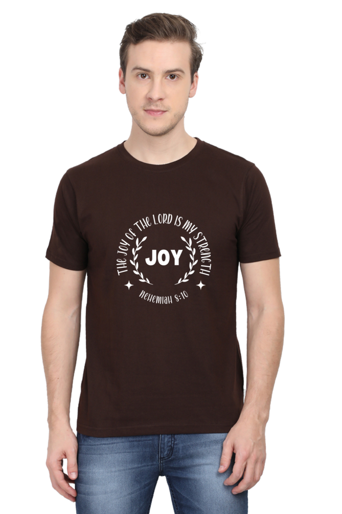 Joy of the Lord Is My Strength : Christian Faith Inspirational Men Round Neck, Short-Sleeve Tee