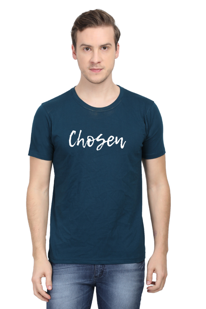 Chosen: Christian Faith Inspirational Men Round Neck, Short-Sleeve Tee