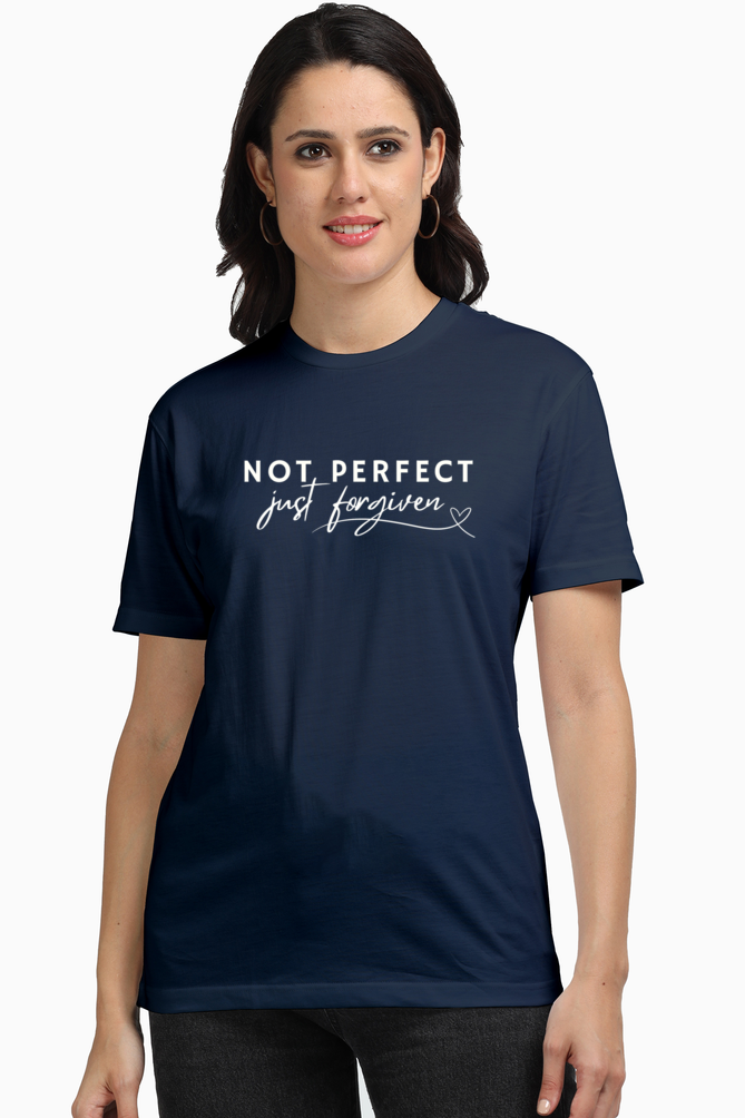 Not Perfect, Just Forgiven - Christian Faith Inspirational Round neck, short-Sleeve Women's Tee