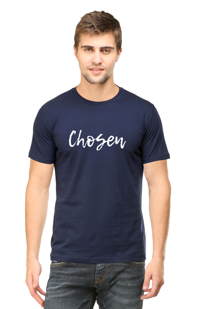 Chosen: Christian Faith Inspirational Men Round Neck, Short-Sleeve Tee