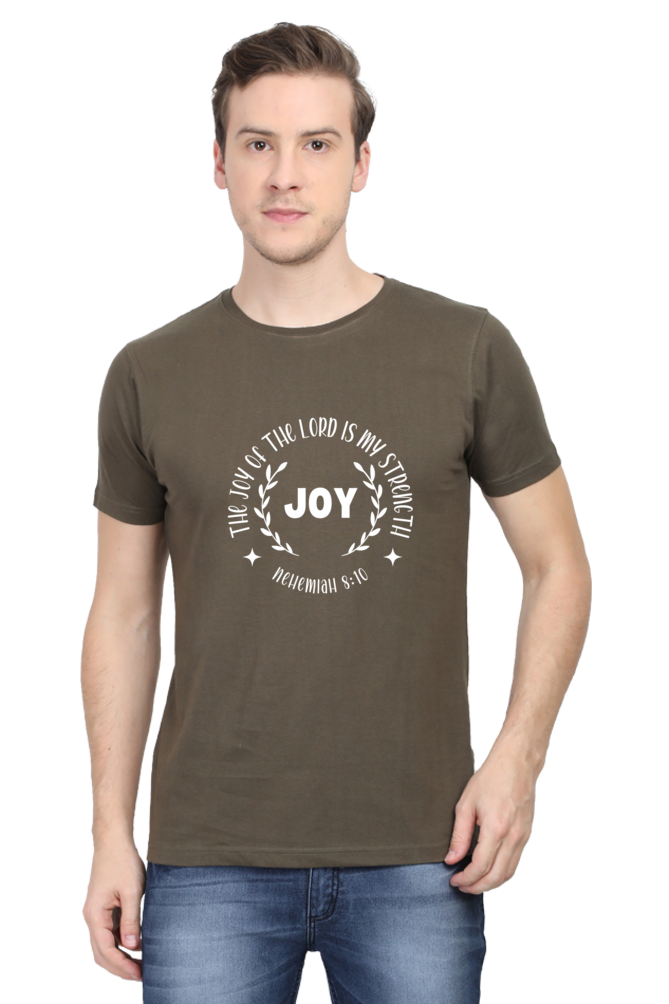 Joy of the Lord Is My Strength : Christian Faith Inspirational Men Round Neck, Short-Sleeve Tee