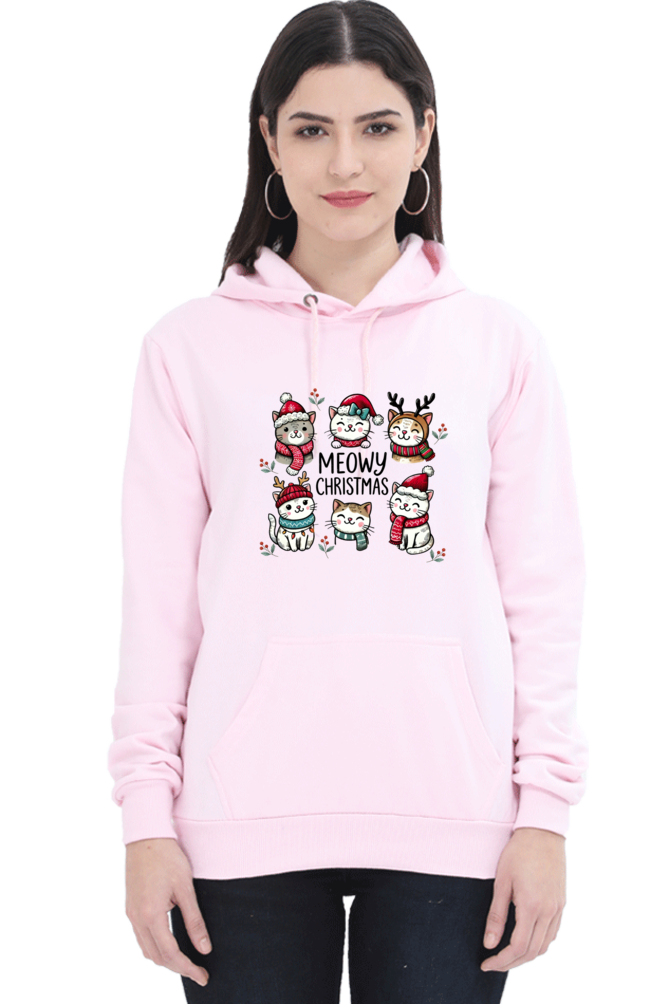 Meowy Christmas - Christmas Cat Themed Unisex Hoodie