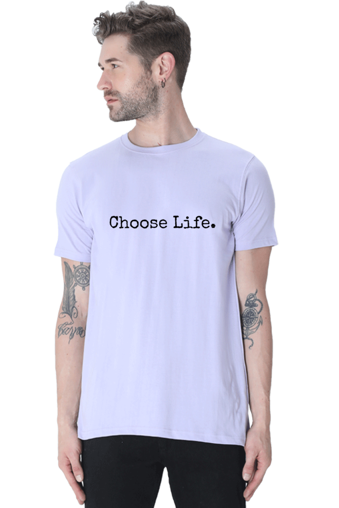 Choose Life: Christian Faith Inspirational Men Round Neck, Short-Sleeve Tee