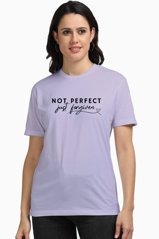 Not Perfect, Just forgiven - Christian Faith Inspirational Round neck, short-Sleeve Women's Tee