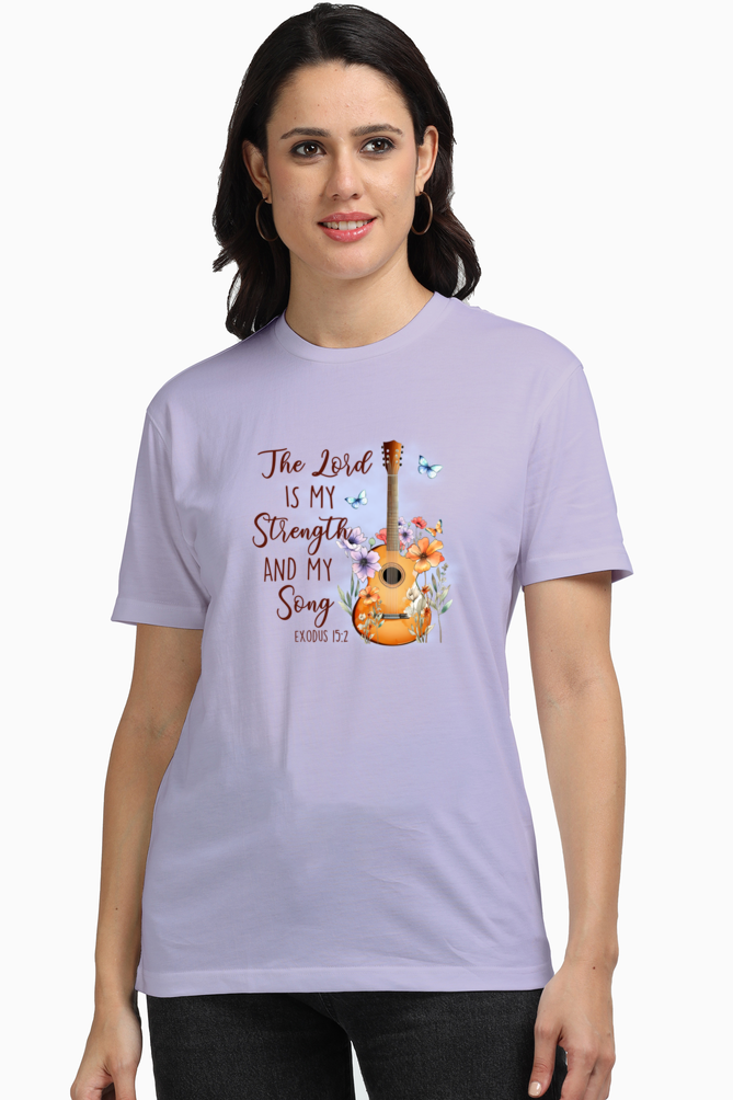 The Lord is my Strength And My Song - Women Round neck, short-sleeve tee