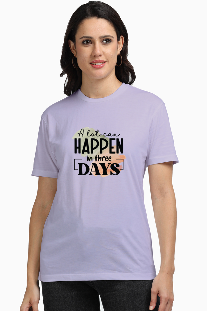 A lot can happen in three days - Christian Faith Inspirational Women Round Neck, Short-Sleeve Tee