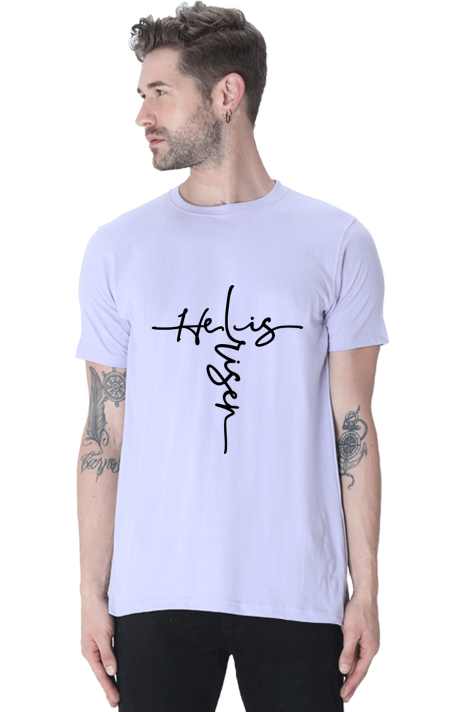 He Is Risen : Christian Faith Inspirational Men Round Neck, Short-Sleeve TShirt