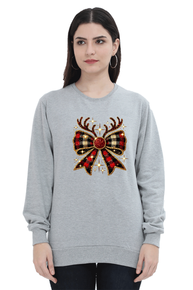 Reindeer Bow - Christmas Themed Unisex Sweatshirt