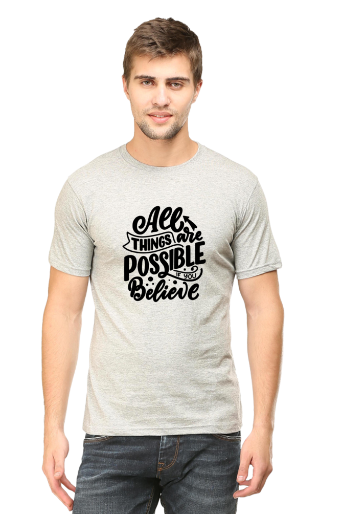 All things are possible : Christian Faith Inspirational Men Round Neck, Short-Sleeve Tee