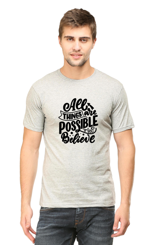 All things are possible : Christian Faith Inspirational Men Round Neck, Short-Sleeve Tee