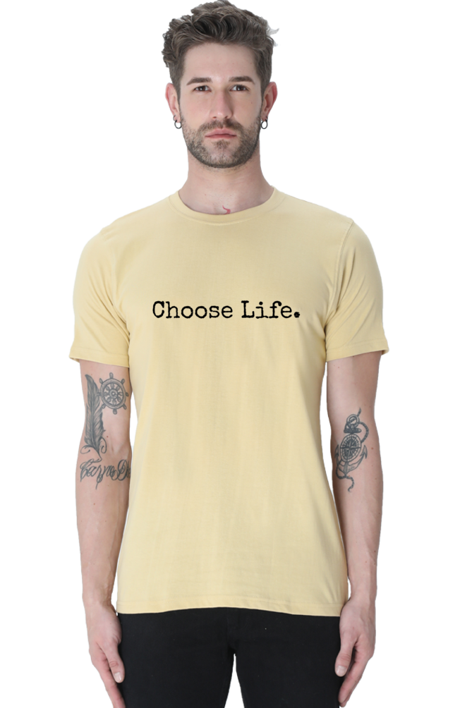 Choose Life: Christian Faith Inspirational Men Round Neck, Short-Sleeve Tee