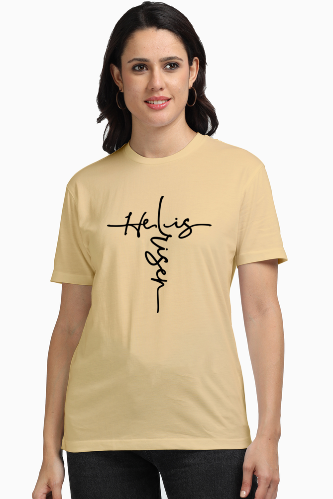 He Is Risen -  Christian Faith Inspirational Women Round Neck, Short-Sleeve Tee