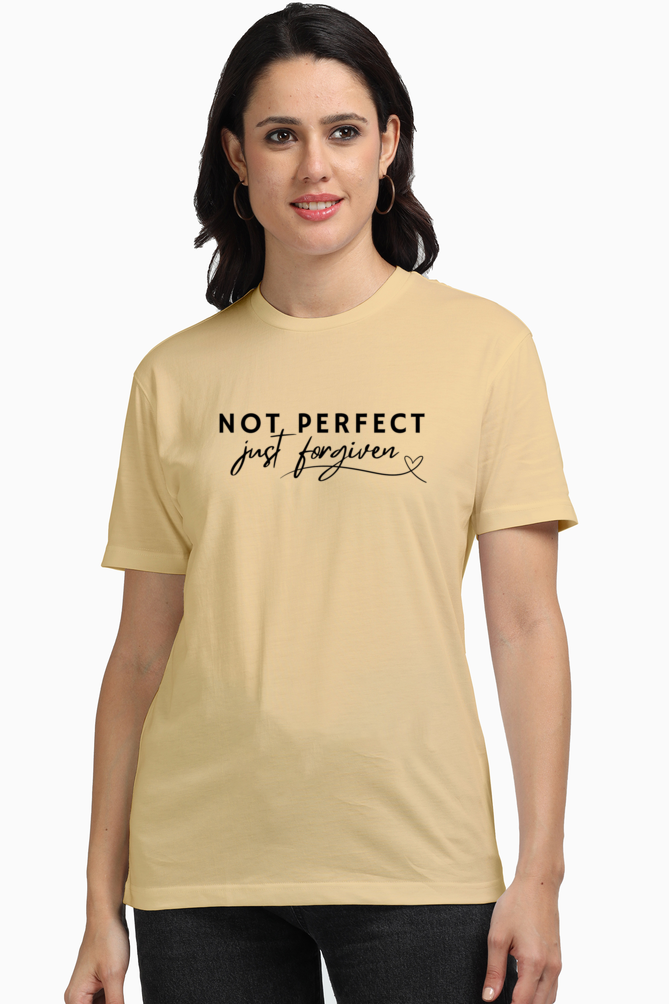 Not Perfect, Just forgiven - Christian Faith Inspirational Round neck, short-Sleeve Women's Tee