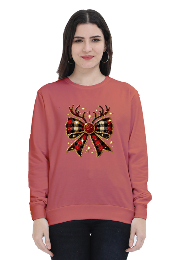 Reindeer Bow - Christmas Themed Unisex Sweatshirt