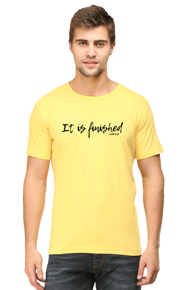 It is finished: Christian Faith Inspirational Men Round Neck, Short-Sleeve Tee