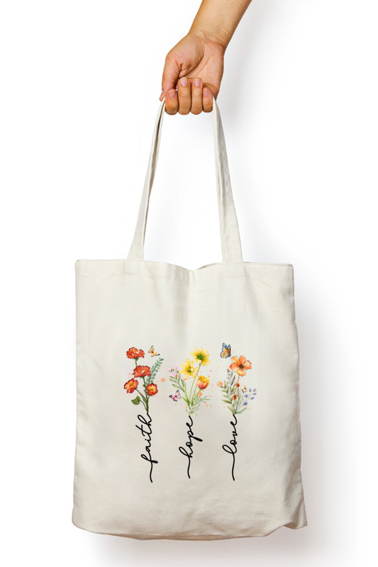 Faith, Hope, Love - Tote Bag with Zipper