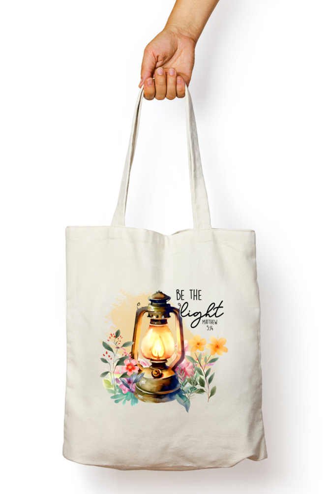 Be The Light - Canvas Tote Bag with Zipper